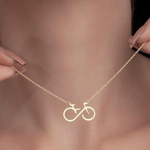Minimalist Bike Pendant Necklace