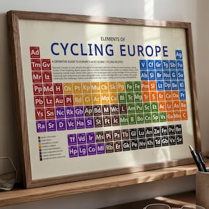 Cycling Europe Periodic Table Art Print