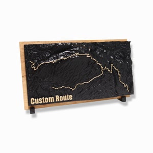 Custom 3D Topographic Route Map