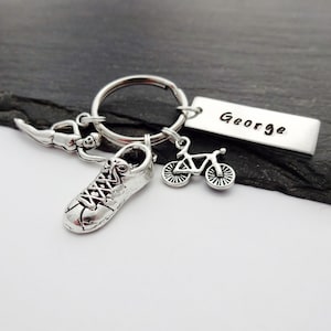 Personalised Triathlon Keychain