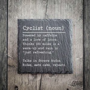 Cyclist Dictionary Definition Slate Coaster