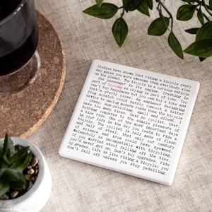 Cycling Quotes Ceramic Coaster