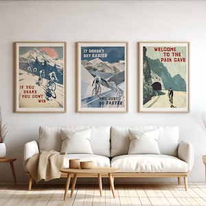 Set of 3 Vintage-Style Cycling Posters