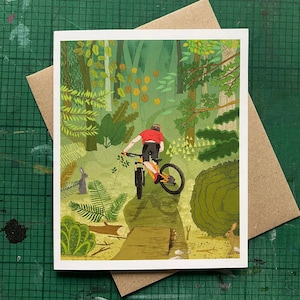 Mountain Bike Woodland Birthday Card