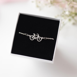 925 Sterling Silver Bicycle Pendant Bracelet