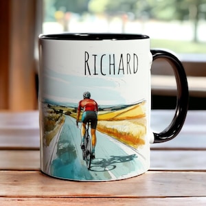 Personalised Cyclist Ceramic Mug, 11oz