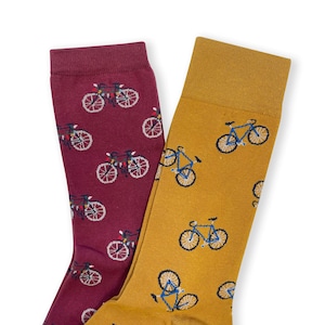 Red and Mustard Bicycle Socks