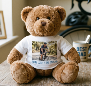 Personalised Teddy Cyclist Photo